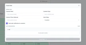 Creating a phone order from the Manager