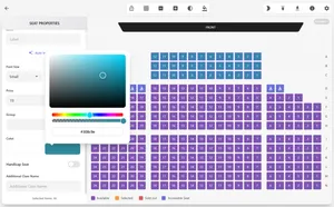 Seat planner editor with light theme workspace