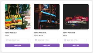 Customer choosing seats on a WooCommerce auditorium product page