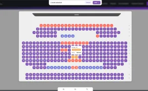 Theater-style seating layout in the seat planner editor