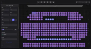 Drag-and-drop seat planner editor with seats and zones